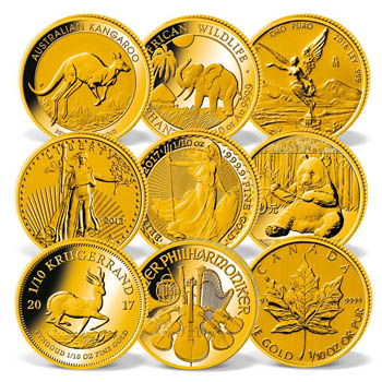 Einzigartiges 9er Set Gold-Anlagemünzen "The Big Nine" mit Krügerrand