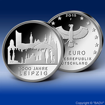 10 Euro-Gedenkmünze „1.000 Jahre Leipzig“, 2015, der Bundesrepublik Deutschland