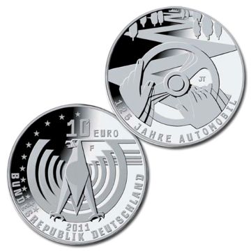 10 Euro-Münzen Deutschland: 10 Euro-Gedenkmünze „125 Jahre Automobil“
