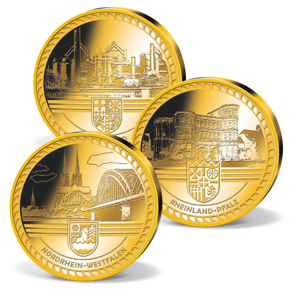 Produktbild von 16er 1/500 Unze Feingold-Münzen Komplett-Set 'Deutschland Edition'