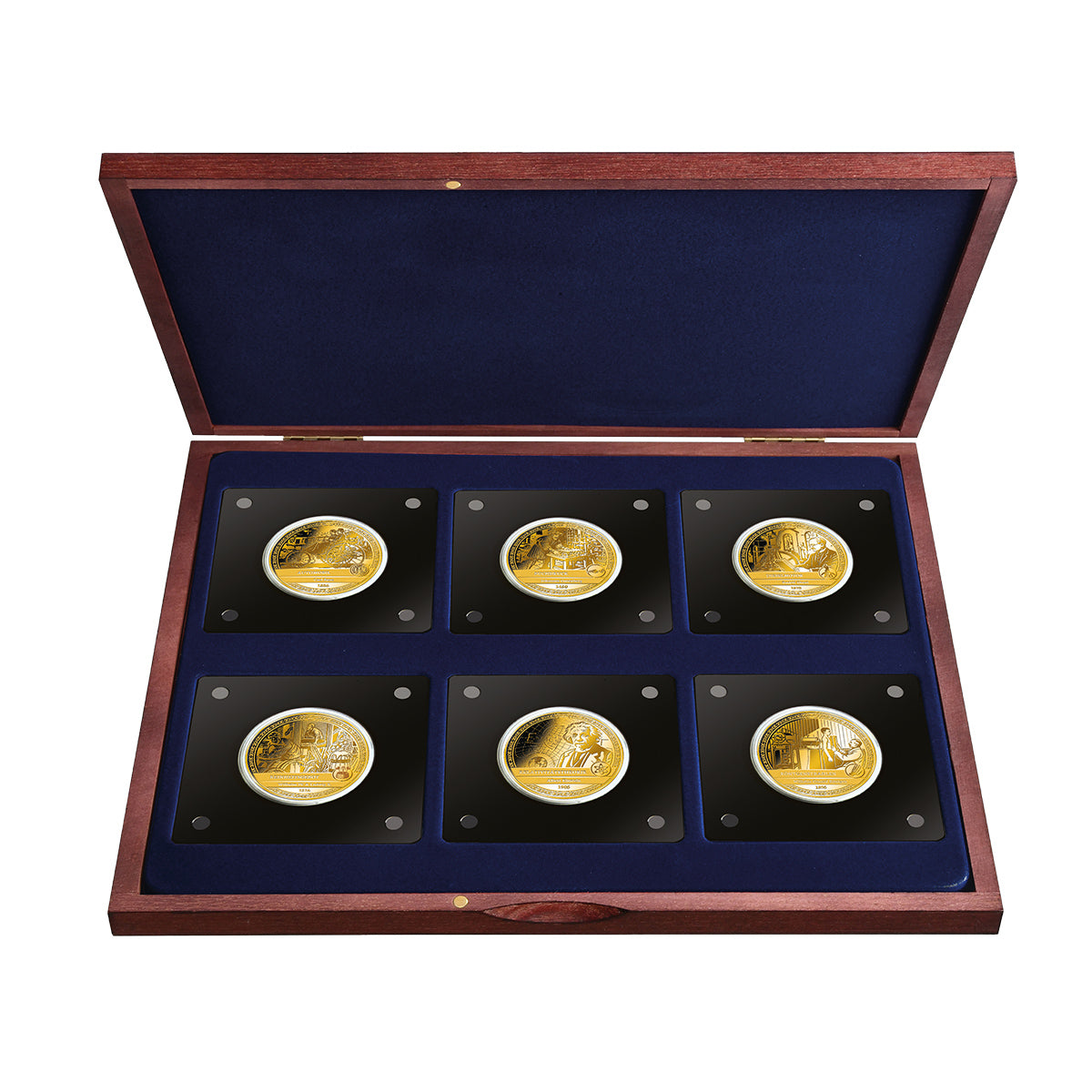 Produktbild von 6er 1/200 Unze Feingold-Münzen Komplett-Set 'Deutscher Erfindergeist'