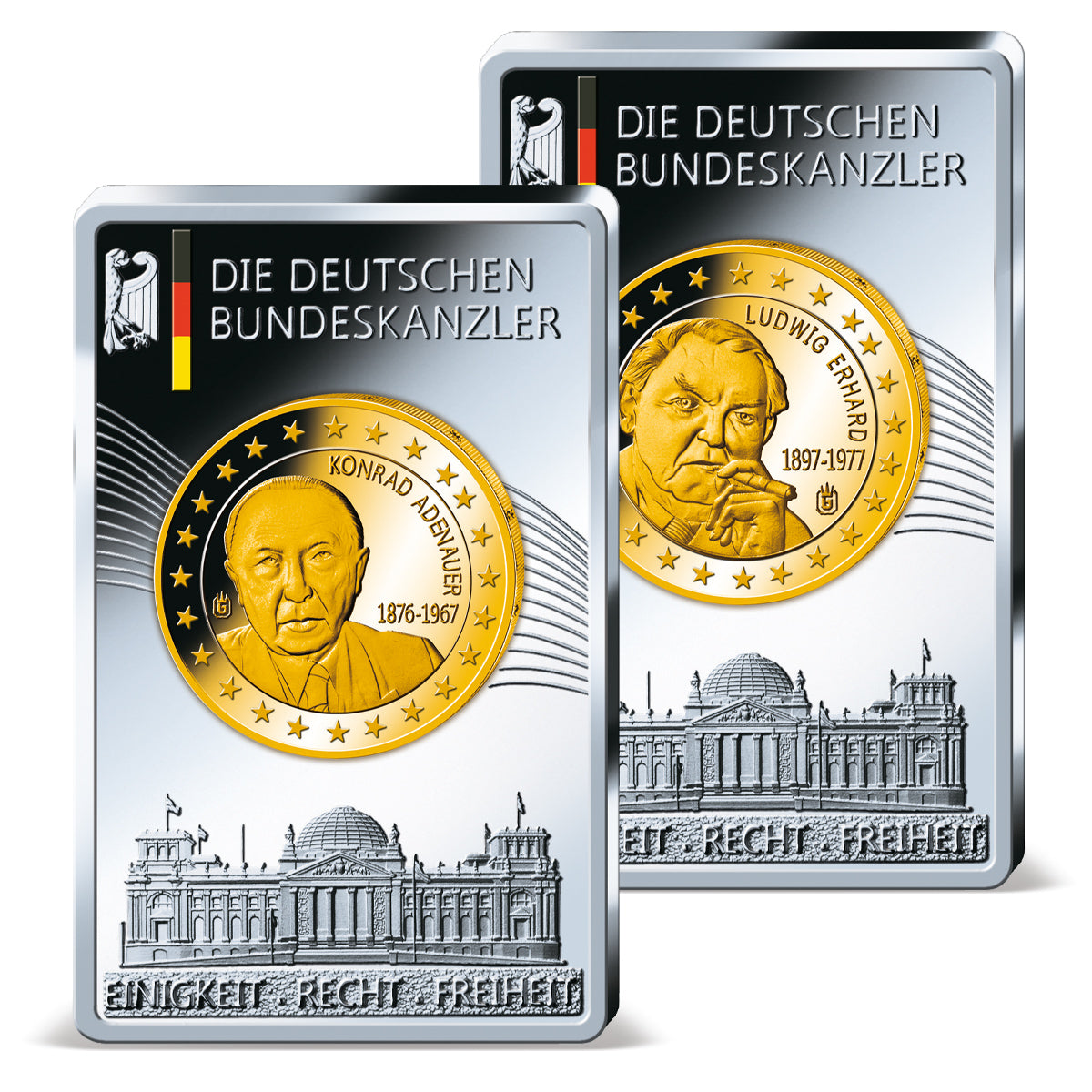 Produktbild von 9er Komplett-Set Barren 'Die Deutschen Bundeskanzler'