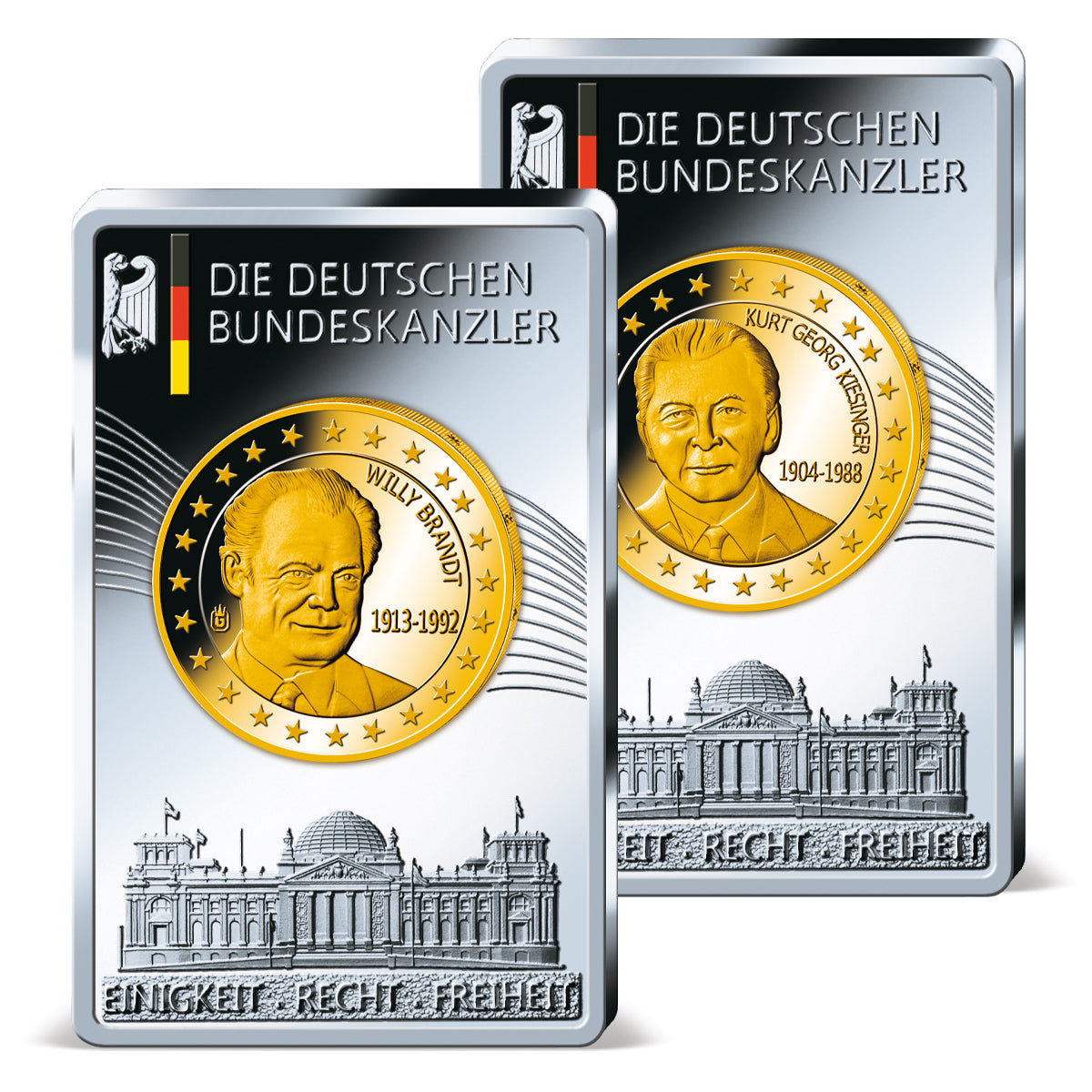 Produktbild von 9er Komplett-Set Barren 'Die Deutschen Bundeskanzler'