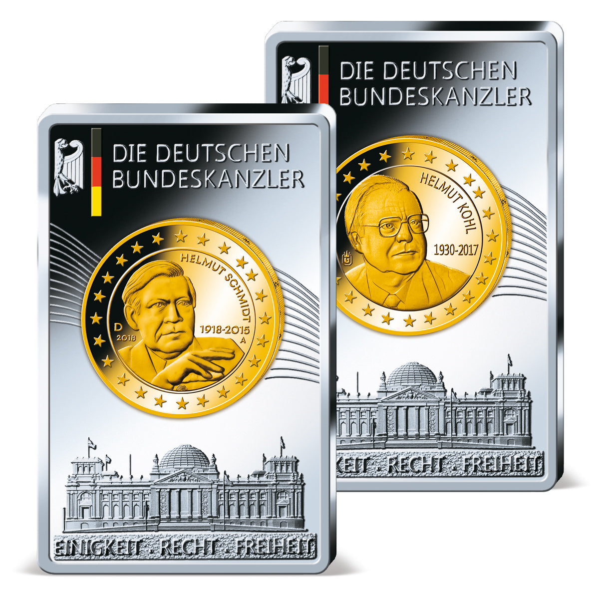 Produktbild von 9er Komplett-Set Barren 'Die Deutschen Bundeskanzler'