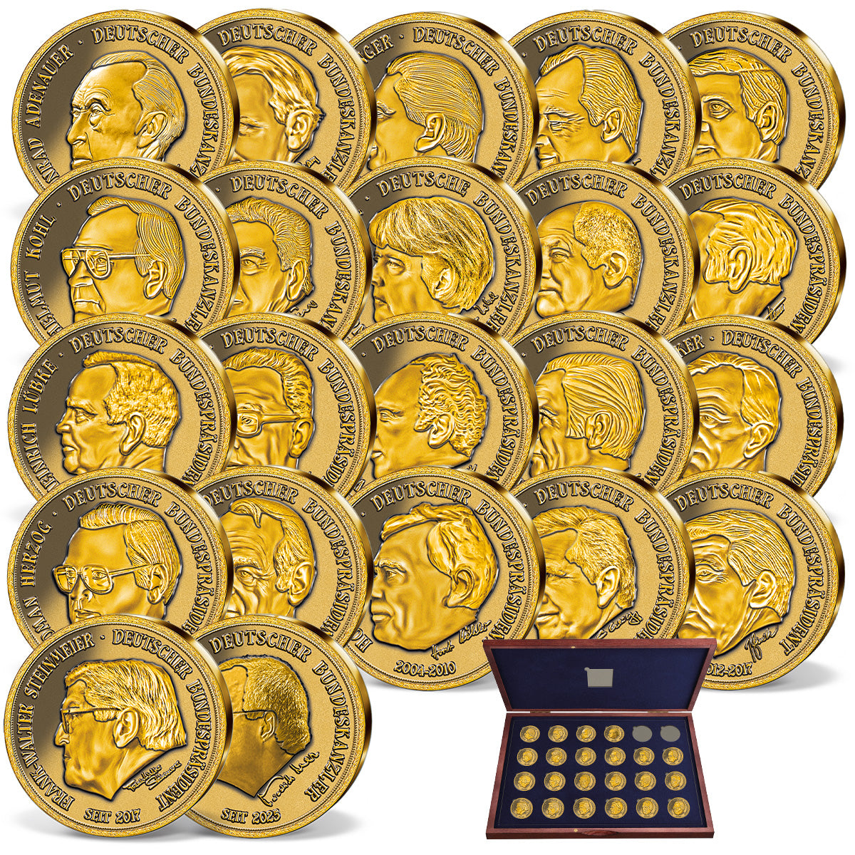 Produktbild von 22er Komplett-Set 'Kanzler und Präsidenten der BRD'