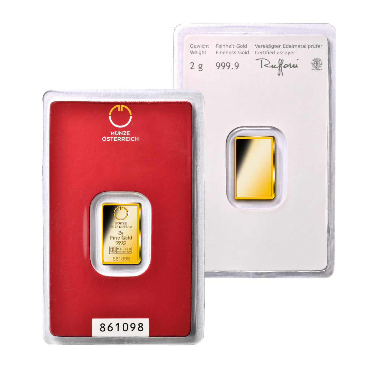 Produktbild von 2g Goldbarren Münze Österreich