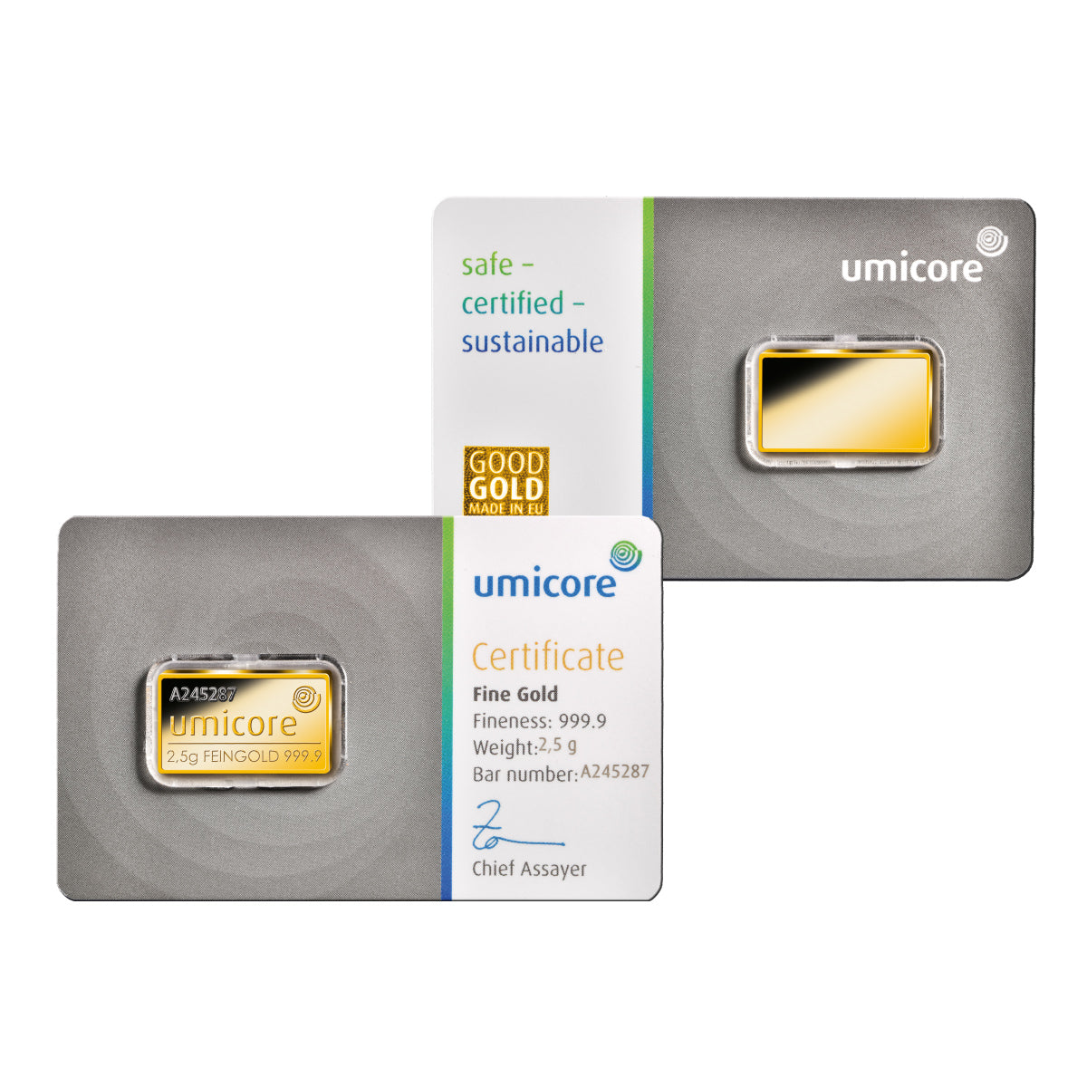 Produktbild von 2,5g Goldbarren Umicore