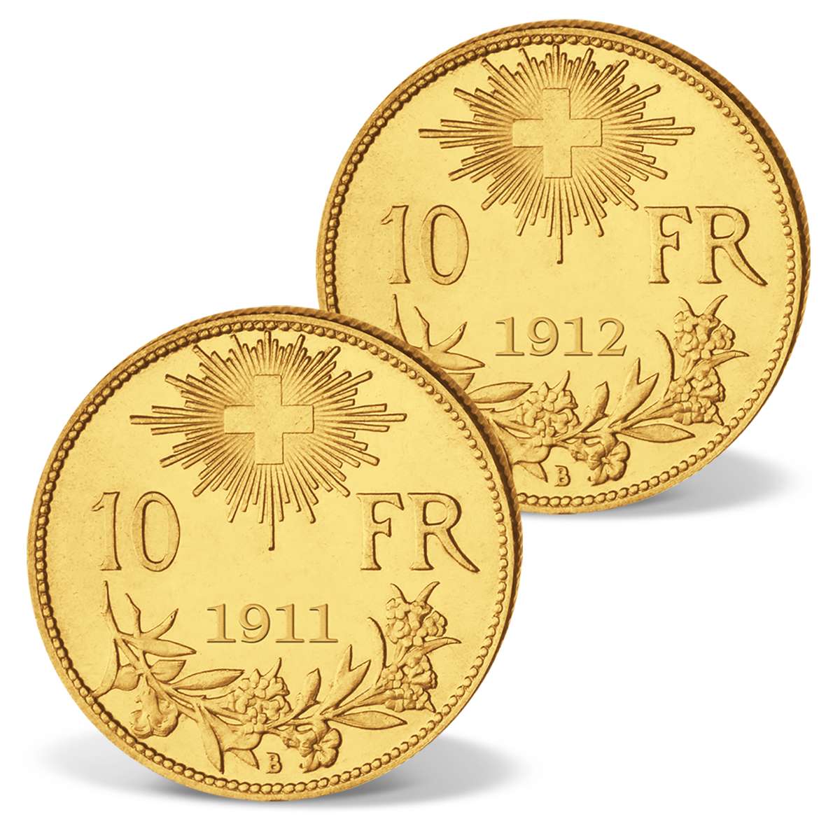 Produktbild von 7er Goldmünzen-Komplett-Set '10 Franken Vreneli 1911-1922'