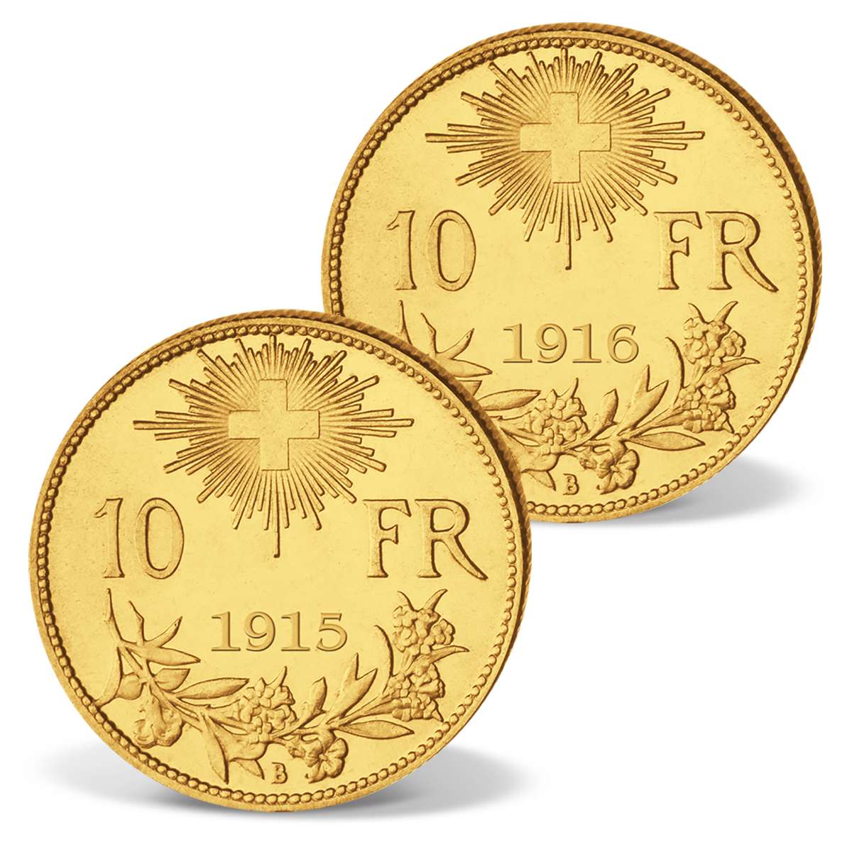 Produktbild von 7er Goldmünzen-Komplett-Set '10 Franken Vreneli 1911-1922'