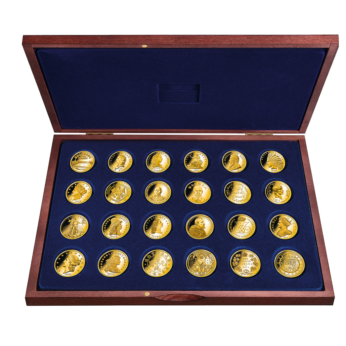 Produktbild von 24er Komplett-Set 'Die teuersten Münzen der Welt'