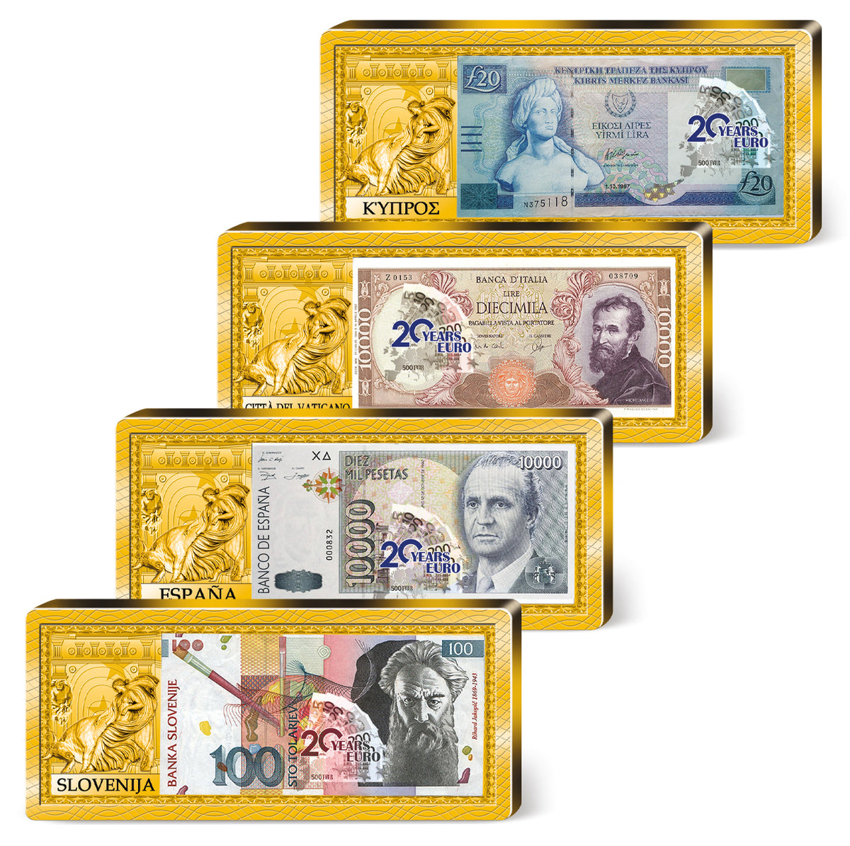 Produktbild von 24er Komplett-Set 'Europas Währung im Wandel'