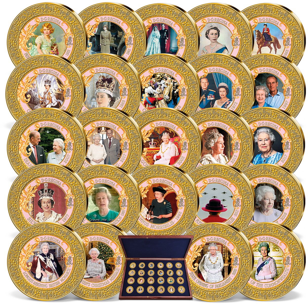 Produktbild von 24er Komplett-Set 'Queen Elizabeth - Momente der Herrschaft'