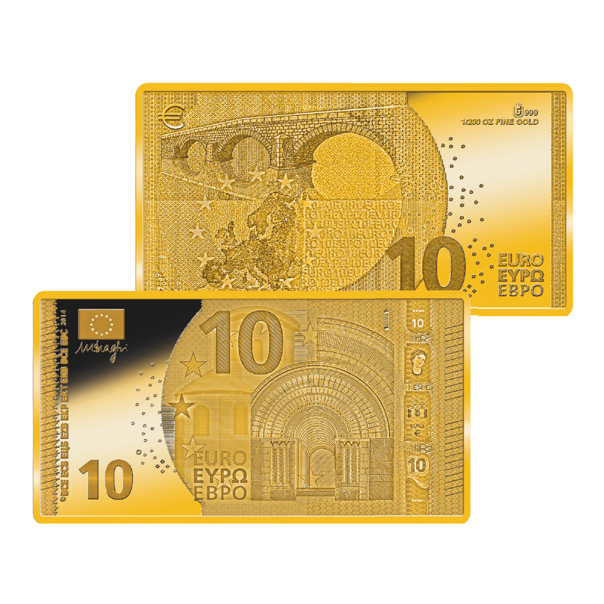 Produktbild von 7er 1/200 Unze Goldbarren Komplett-Set 'Eurobanknoten'