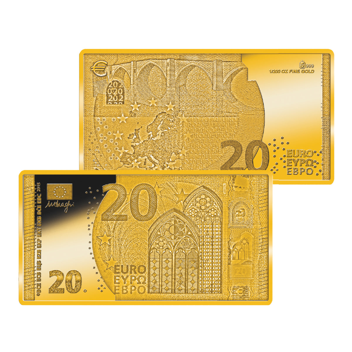 Produktbild von 7er 1/200 Unze Goldbarren Komplett-Set 'Eurobanknoten'