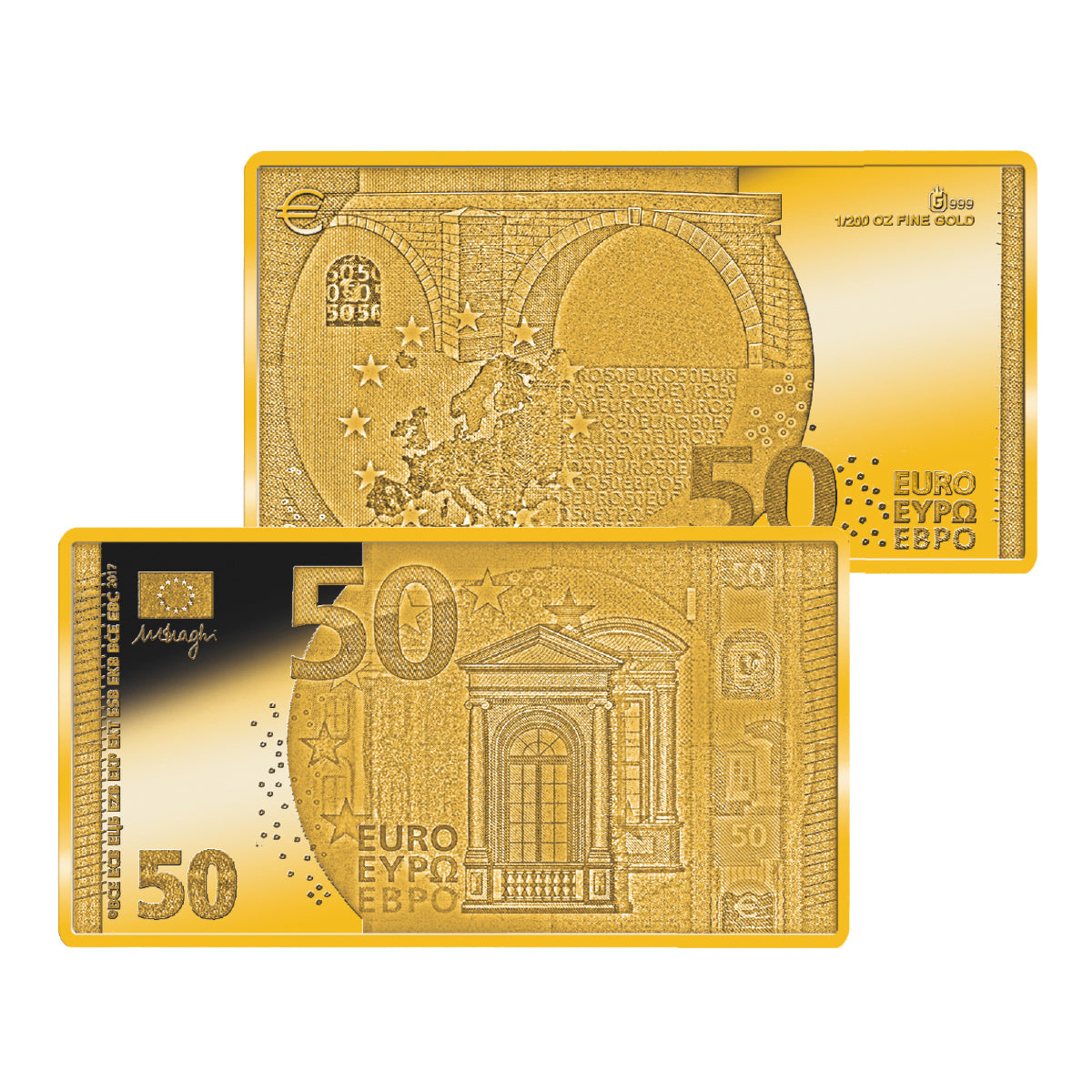 Produktbild von 7er 1/200 Unze Goldbarren Komplett-Set 'Eurobanknoten'