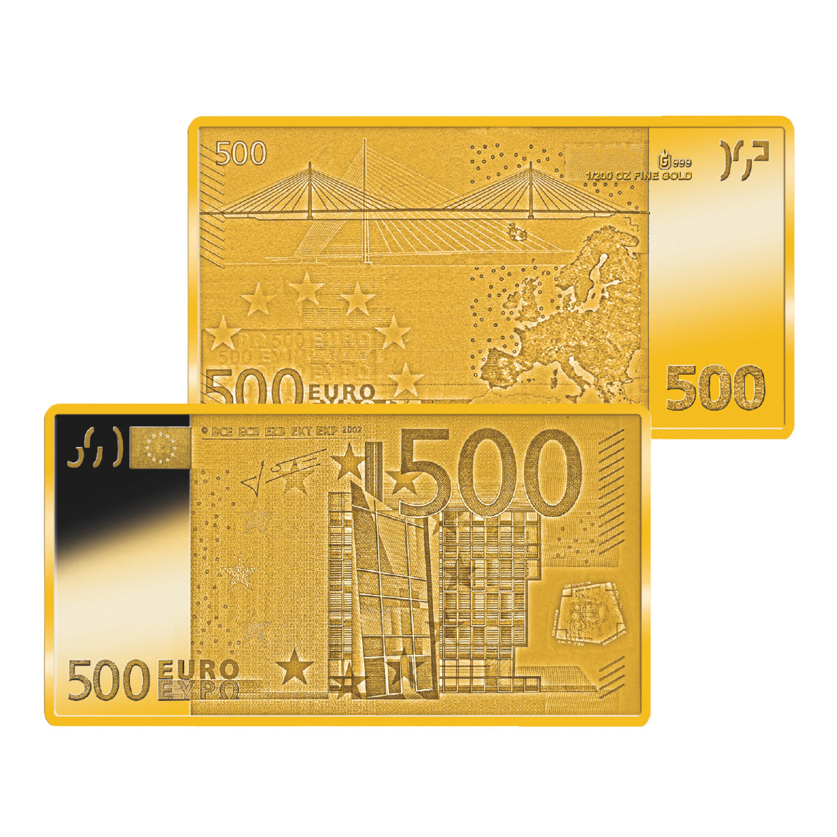 Produktbild von 7er 1/200 Unze Goldbarren Komplett-Set 'Eurobanknoten'
