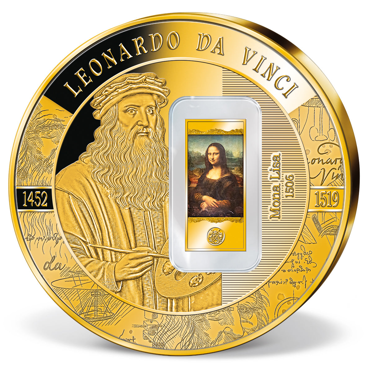 Produktbild von Gigantenprägung mit Barren-Inlay 'Da Vincis Mona Lisa'