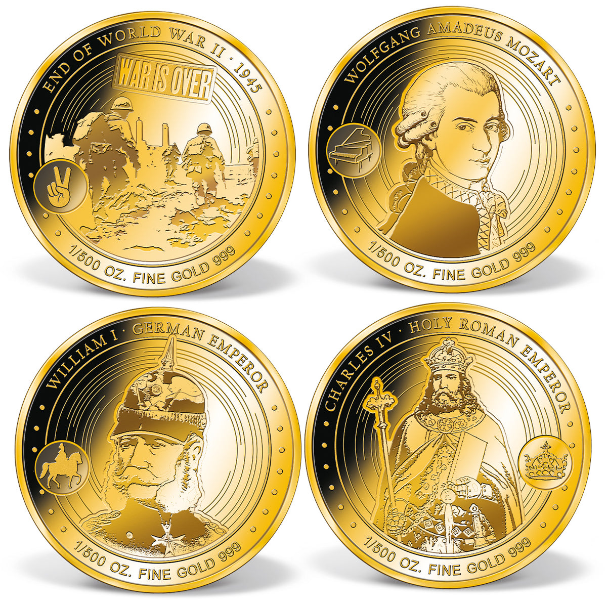Produktbild von 24er 1/500 oz Feingold-Set 'Höhepunkte der Geschichte'