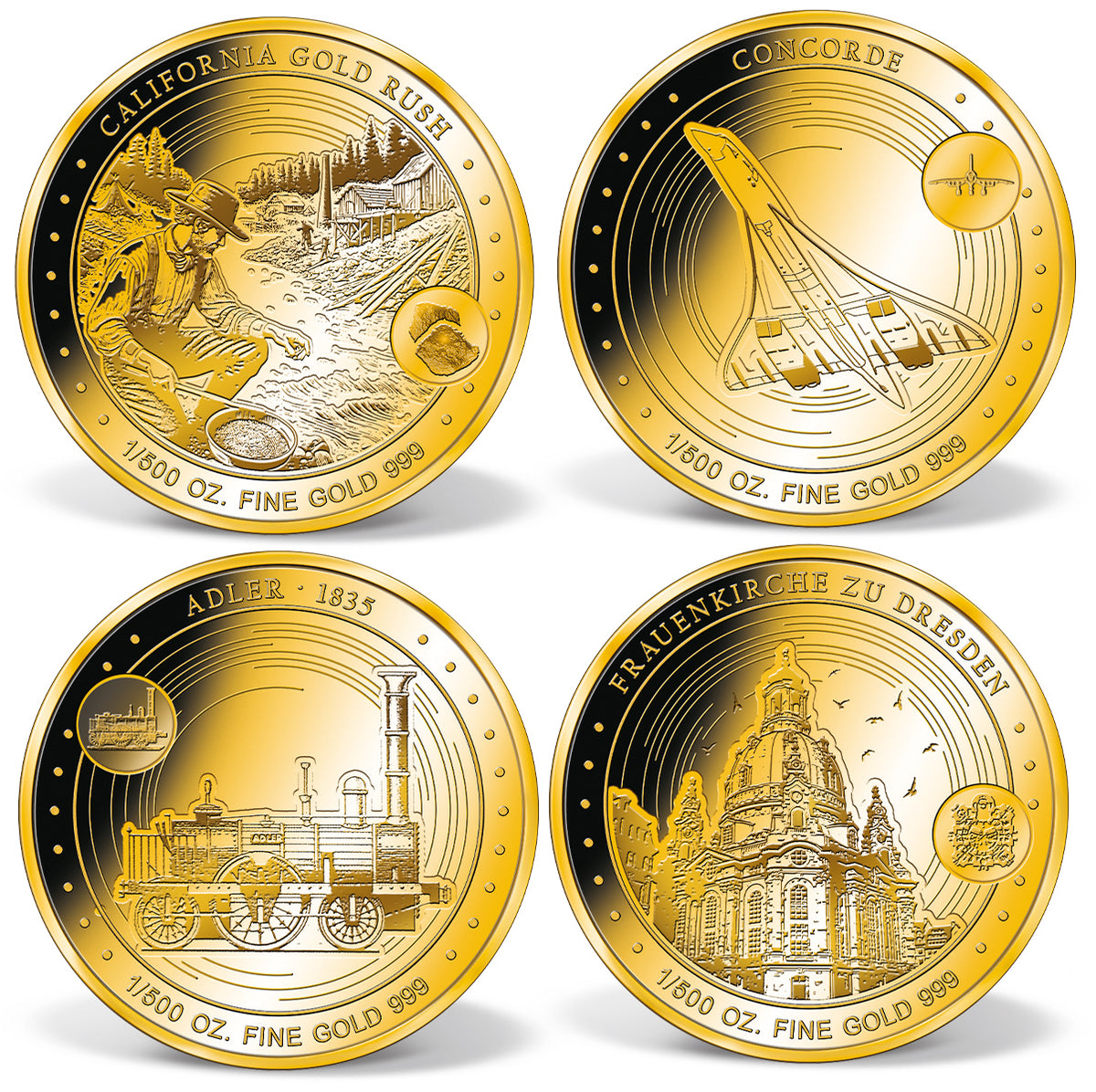 Produktbild von 24er 1/500 oz Feingold-Set 'Höhepunkte der Geschichte'