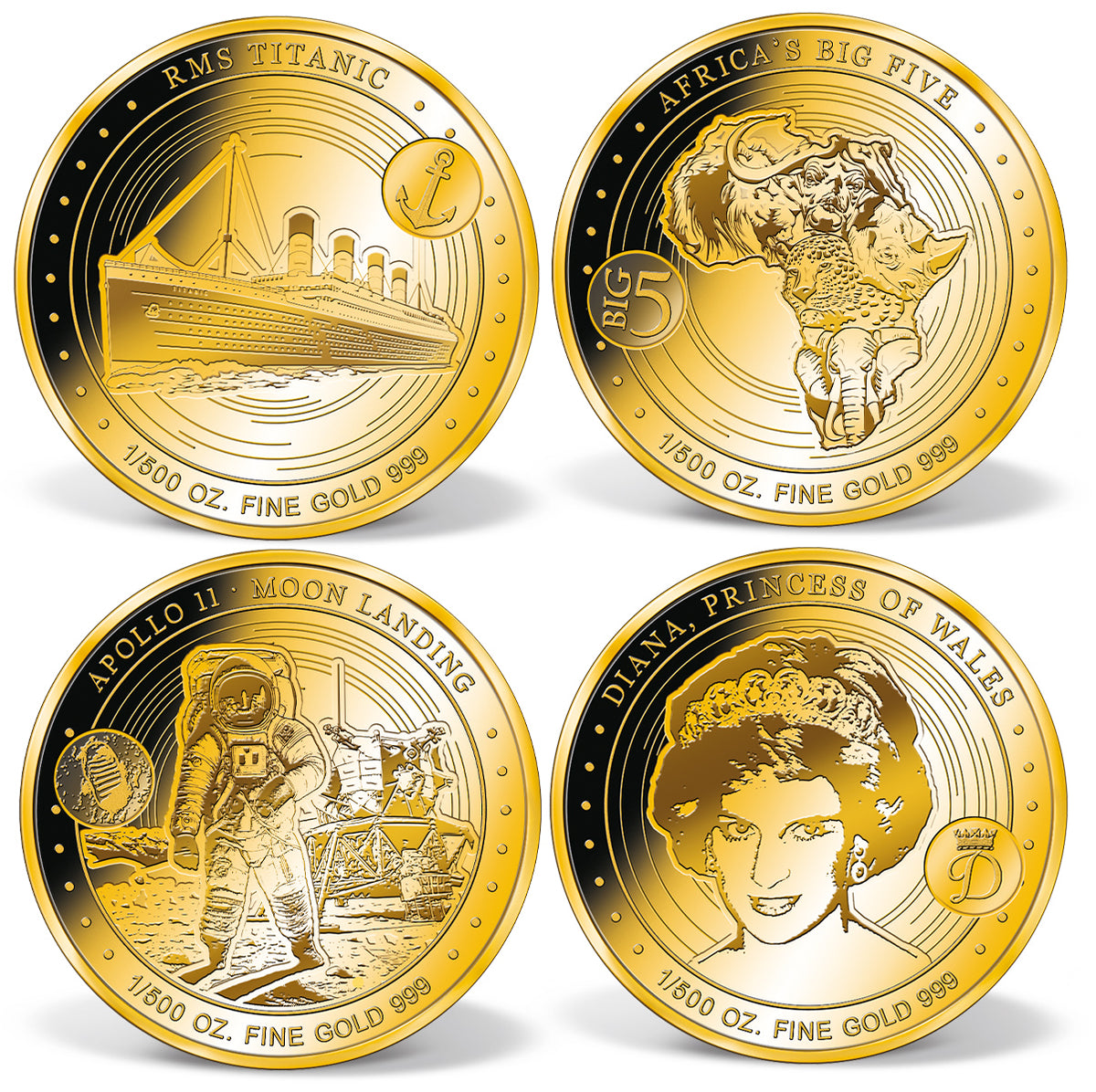 Produktbild von 24er 1/500 oz Feingold-Set 'Höhepunkte der Geschichte'