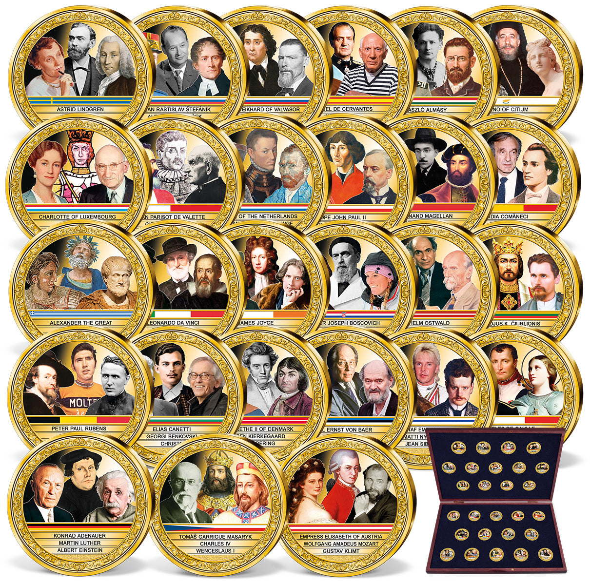 Produktbild von 27er Komplett-Set 'Berühmte Europäer'