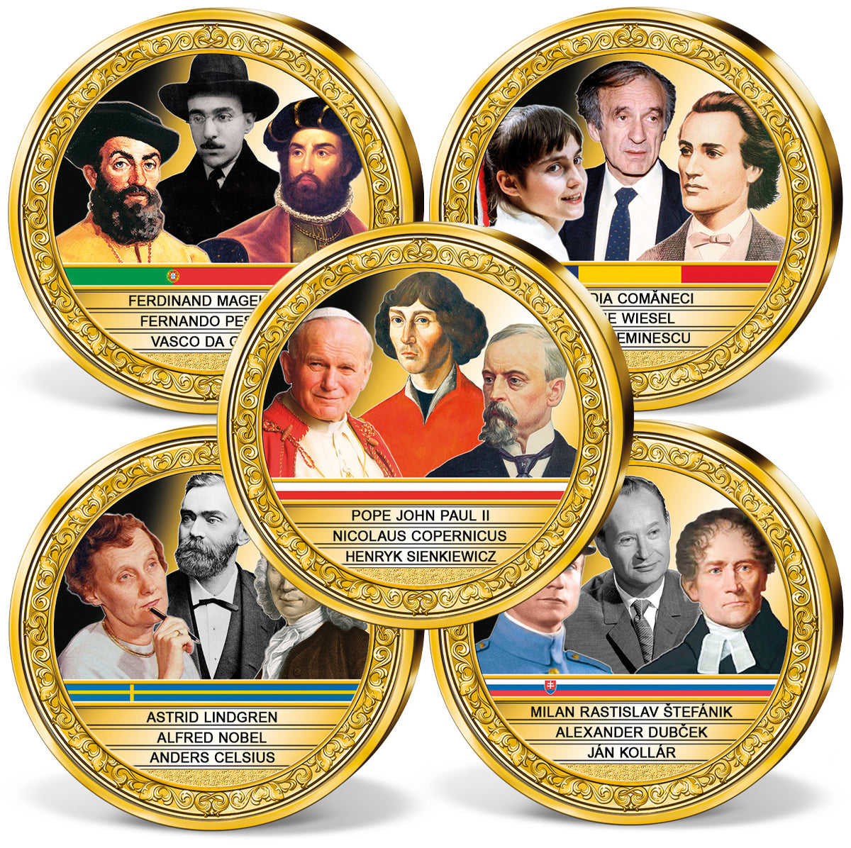 Produktbild von 27er Komplett-Set 'Berühmte Europäer'