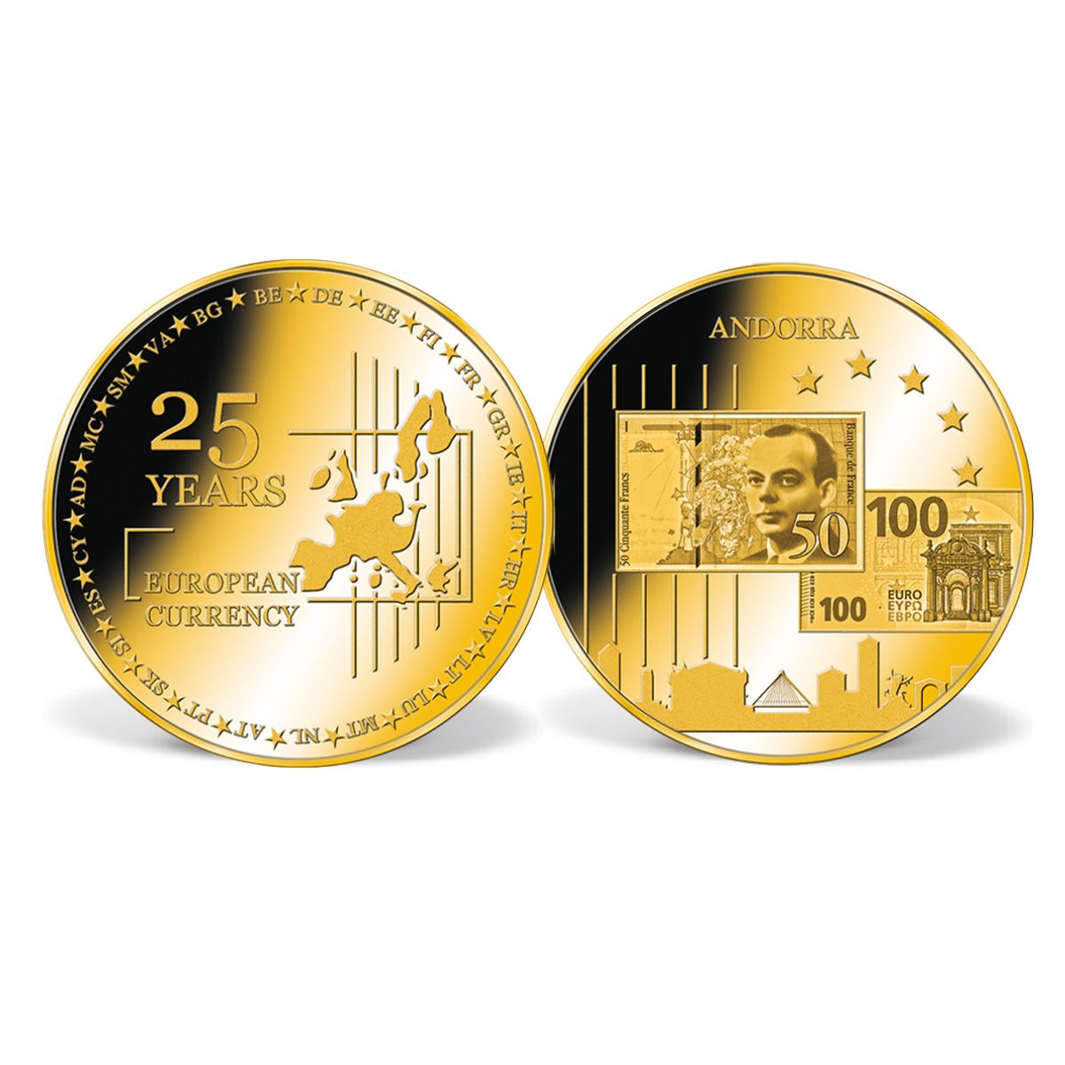 Produktbild von 26er 1/1.000 oz Feingold-Münzen-Set '25 Jahre europäische Währung'