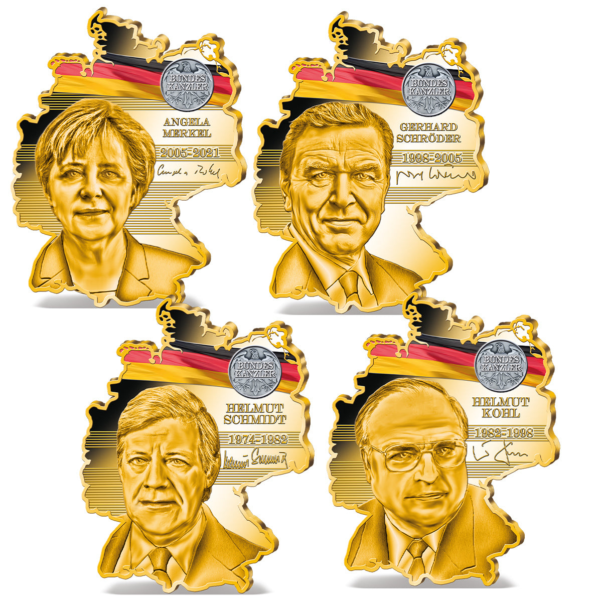 Produktbild von 21er Komplett-Set 'Kanzler und Präsidentender BRD'