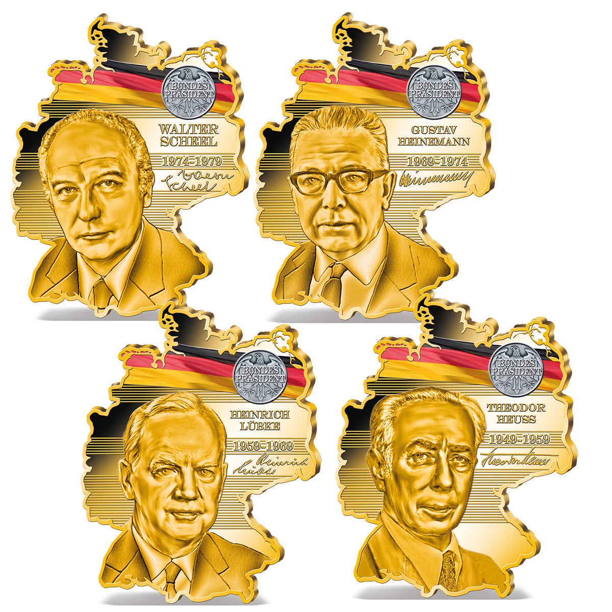 Produktbild von 21er Komplett-Set 'Kanzler und Präsidentender BRD'