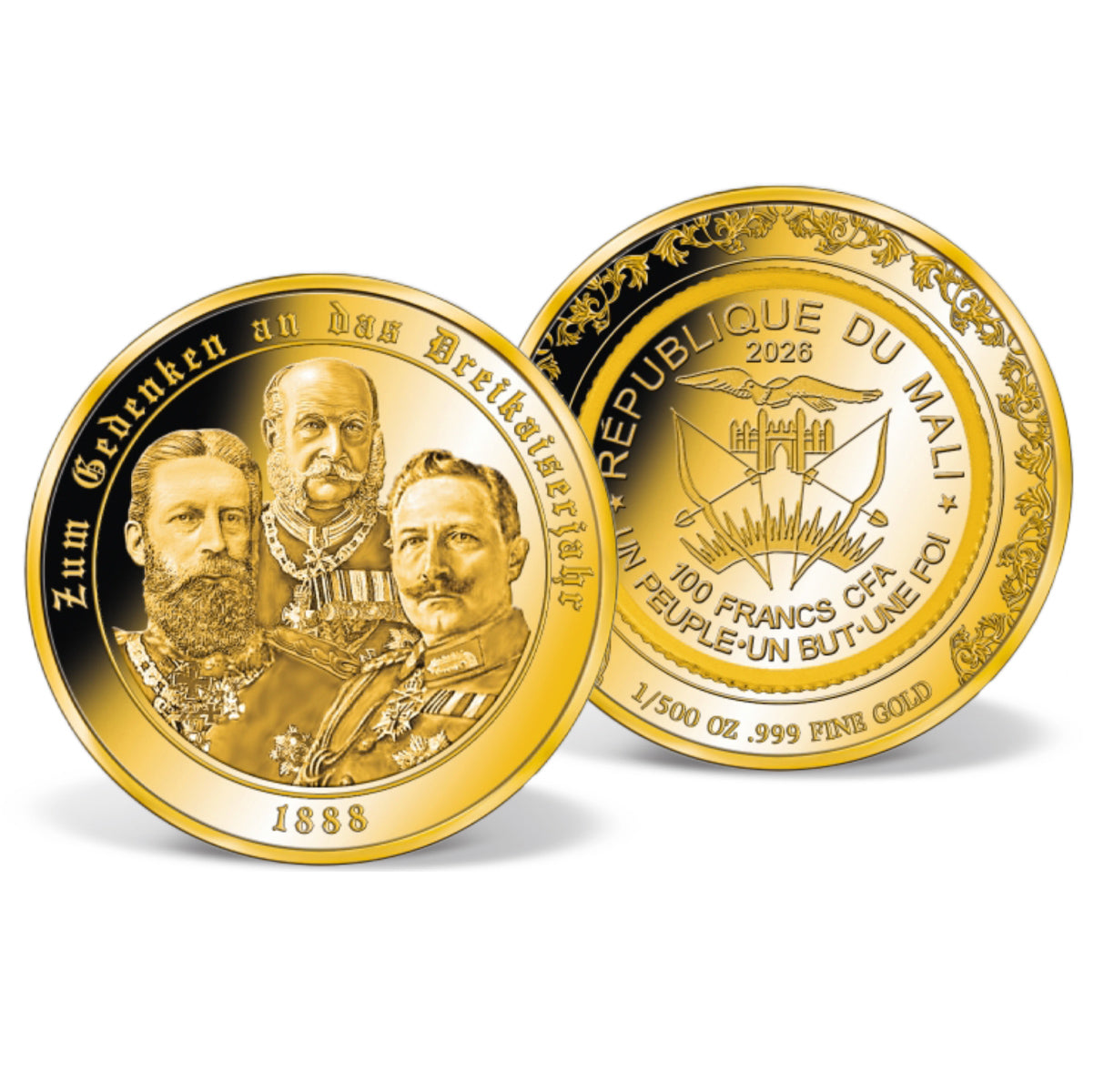 Produktbild von 1/500 Unze Feingold-Münze 'Dreikaiserjahr'