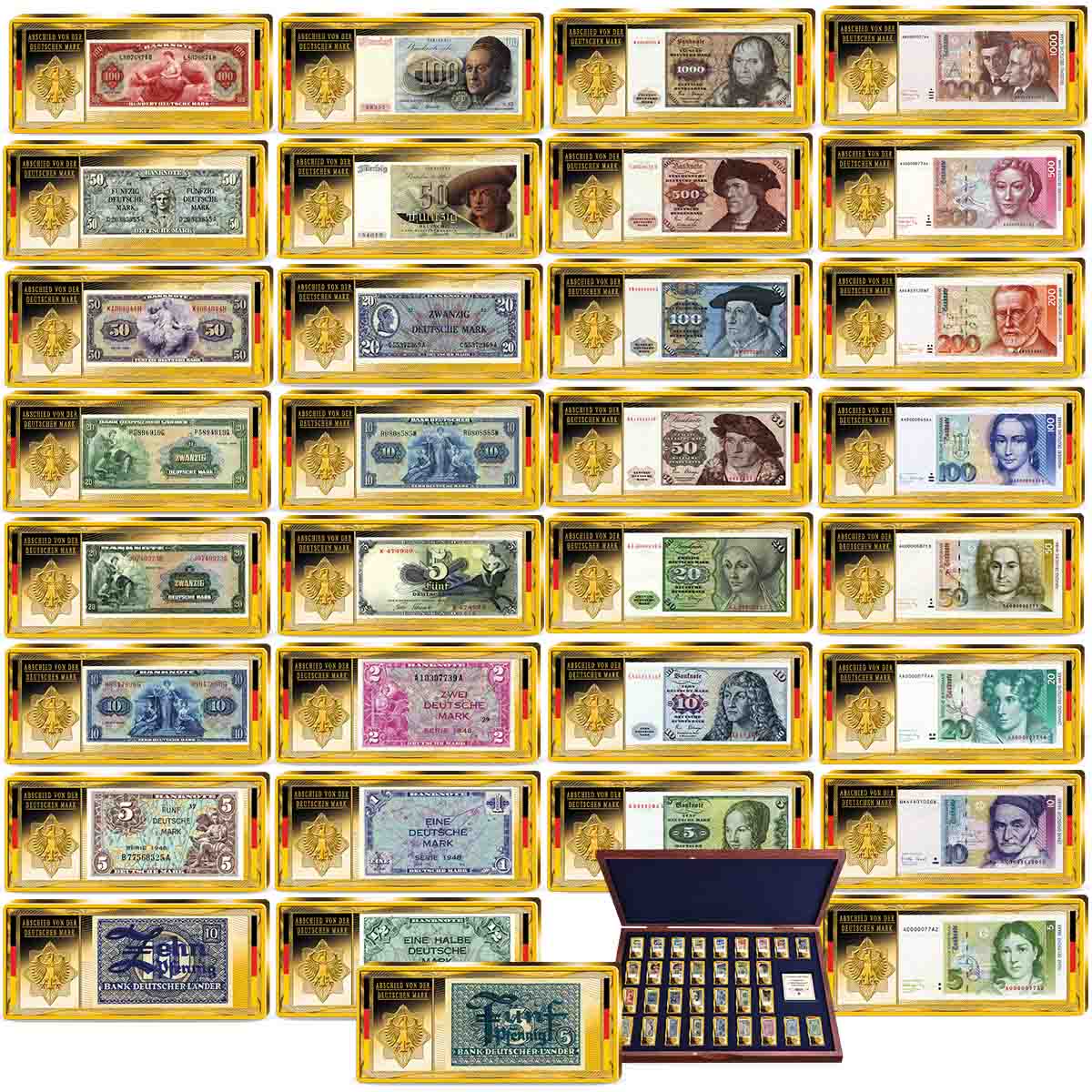 Produktbild von 32er Komplett-Set Barren 'DM Banknoten'