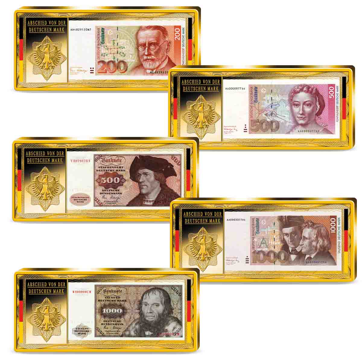 Produktbild von 32er Komplett-Set Barren 'DM Banknoten'
