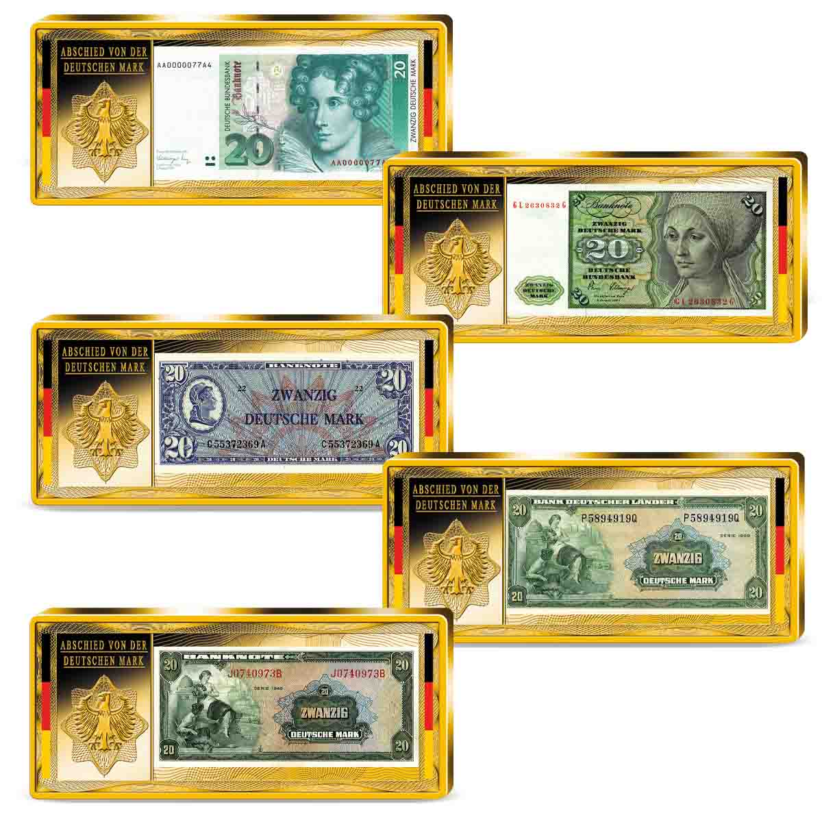 Produktbild von 32er Komplett-Set Barren 'DM Banknoten'