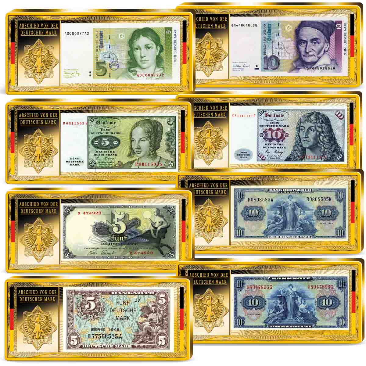 Produktbild von 32er Komplett-Set Barren 'DM Banknoten'