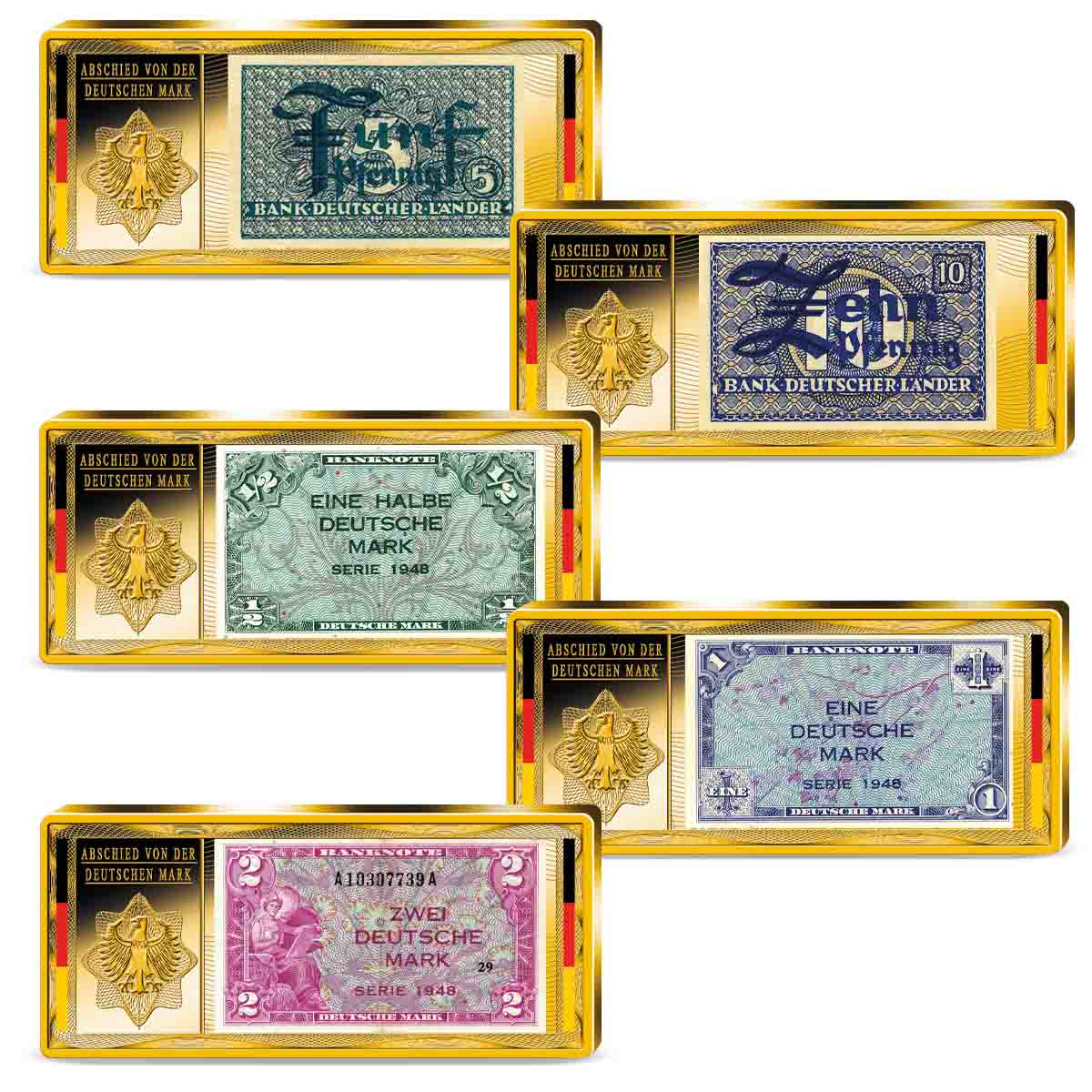 Produktbild von 32er Komplett-Set Barren 'DM Banknoten'