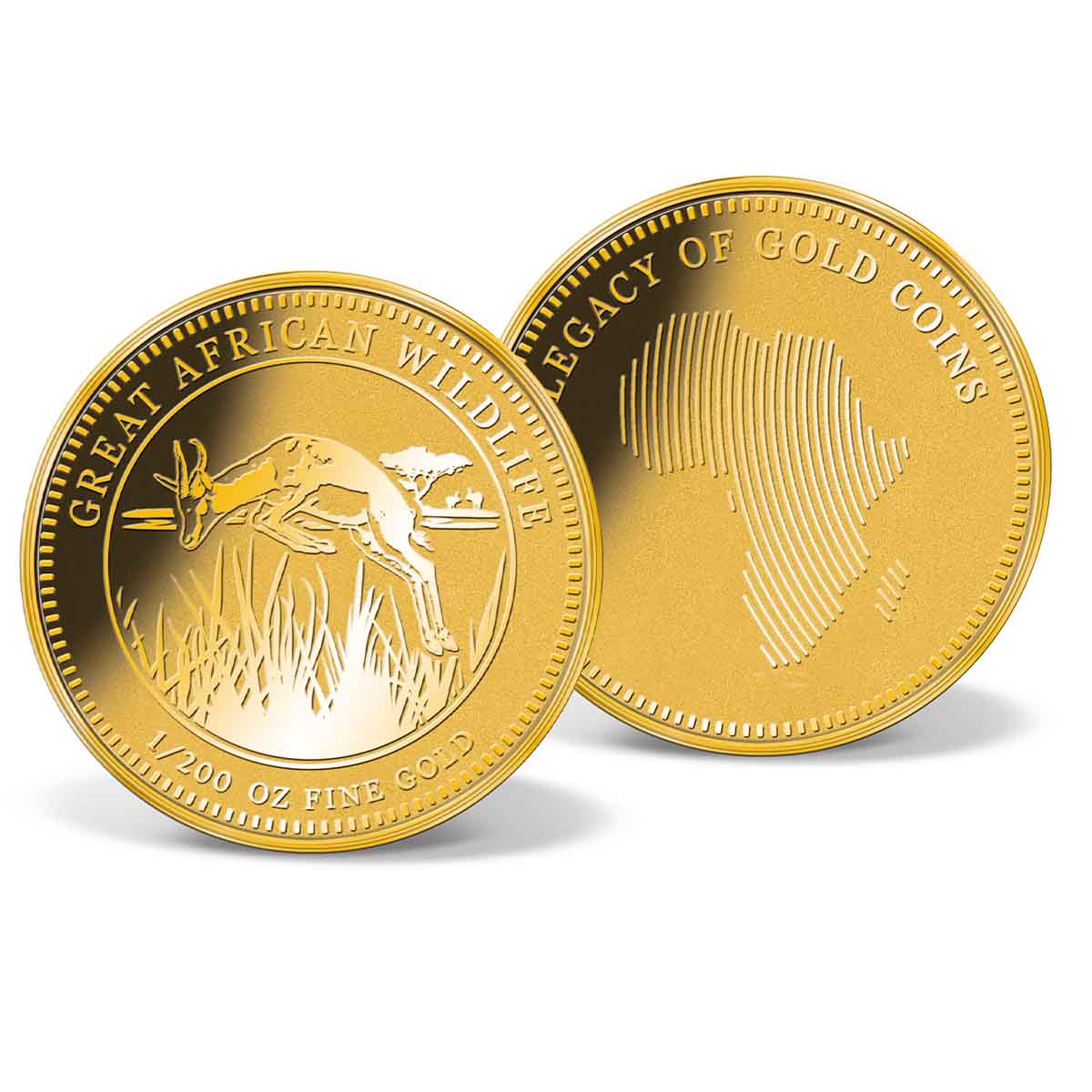 Produktbild von 1/200 Unze Feingold-Prägung 'African Springbock- Prellsprung'