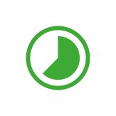 Grüne Uhr als Symbol für die Lieferzeit 