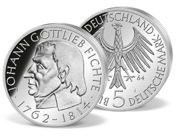 5 DM-Gedenkmünze "Johann Gottlieb Fichte"