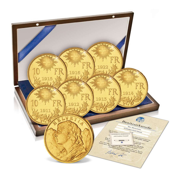 Goldmünzen-Komplettset "10 Franken Vreneli 1911-1922" 7-teilig DE_2460192_1