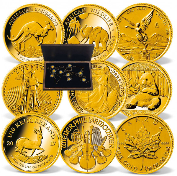 Einzigartiges 9er Set Goldmünzen "The Big Nine" mit Krügerrand DE_2430700_1