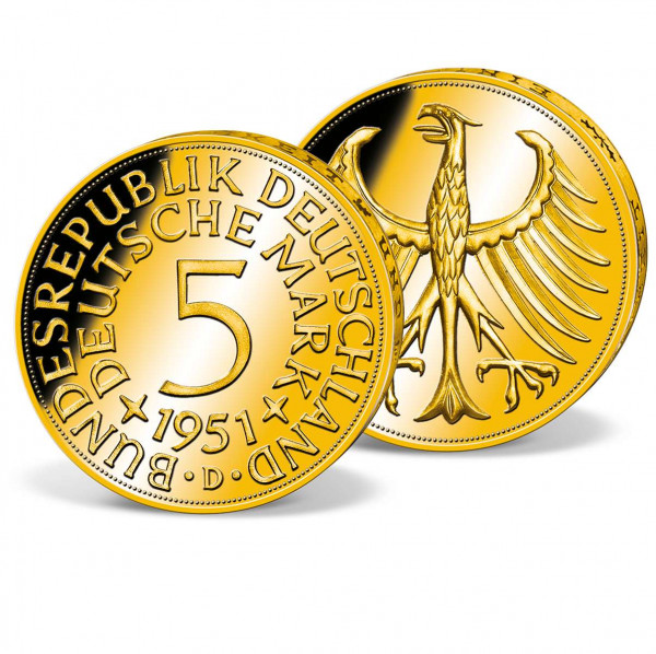 Originalmünze "5 DM Silberadler" - vergoldet DE_2705022_1