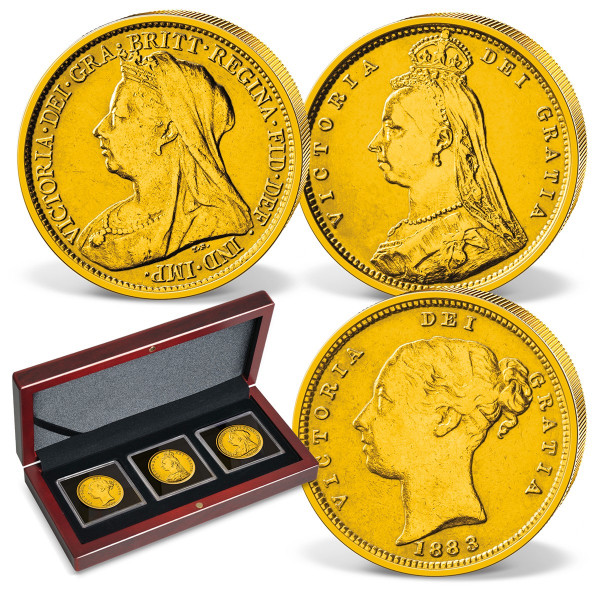 Dreier-Set Goldmünzen UK "Victoria" Half Sovereign DE_2460074_1