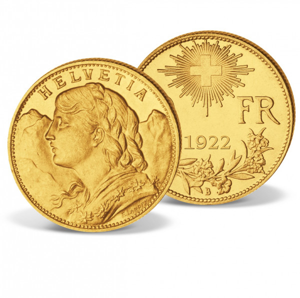 Goldmünze 10 Franken Schweiz "Vreneli " 1922 DE_2460199_1