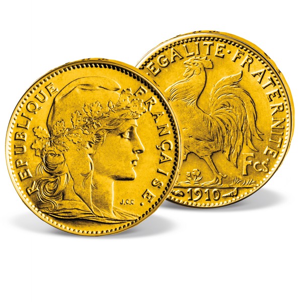 Goldmünze 10 Franc Frankreich "Marianne und Hahn" DE_2460110_1