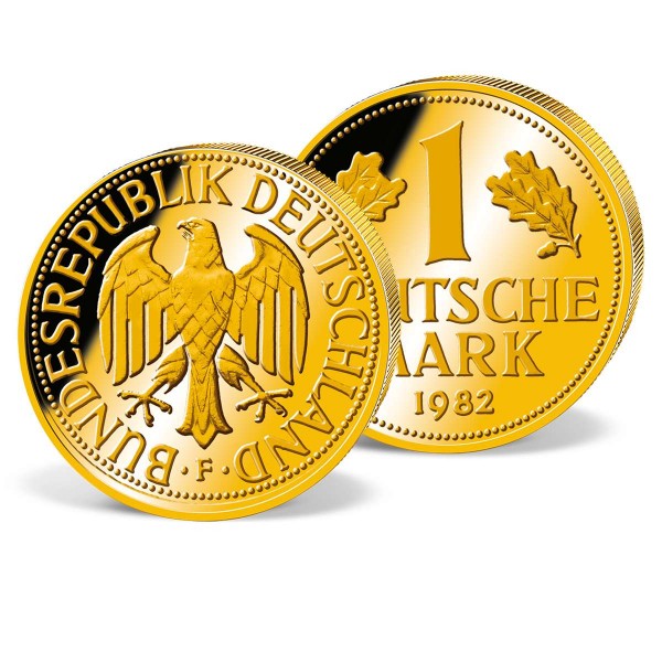 Original 1 DM-Münze (Deutsche Mark) vergoldet DE_1560530_1