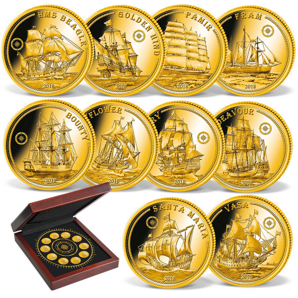 10er Goldmünzen-Set "Die berühmtesten Schiffe der Welt" DE_1739110_1