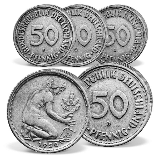 Komplett-Set 50 Pfennig der BRD von 1950 DE_1511503_1