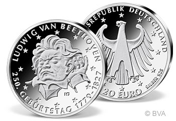 20 Euro Silber-Gedenkmünze „250. Geburtstag von Ludwig van Beethoven“