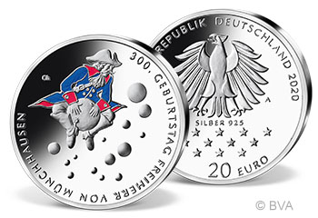 20 Euro Silber-Gedenkmünze "300. Geburtstag Freiherr von Münchhausen"