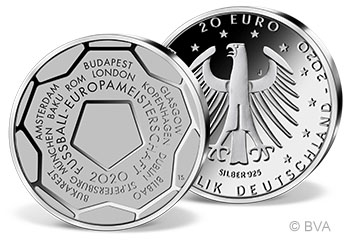 20 Euro Silber-Gedenkmünze "Fußball-Europameisterschaft"
